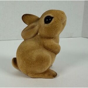 Josef Originals Felt Bunny Rabbit Flocked Figurine Vintage Easter
